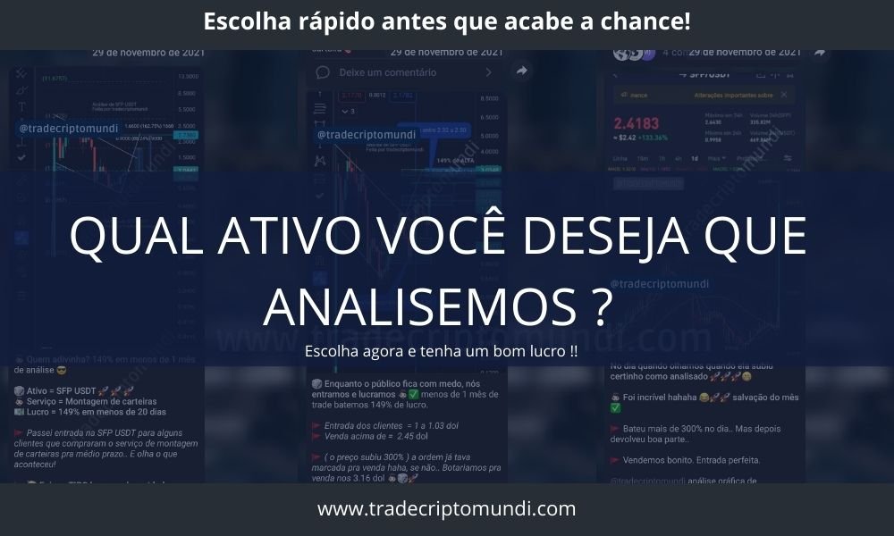 Qual altcoin você quer que analisemos? Escolha agora rápido